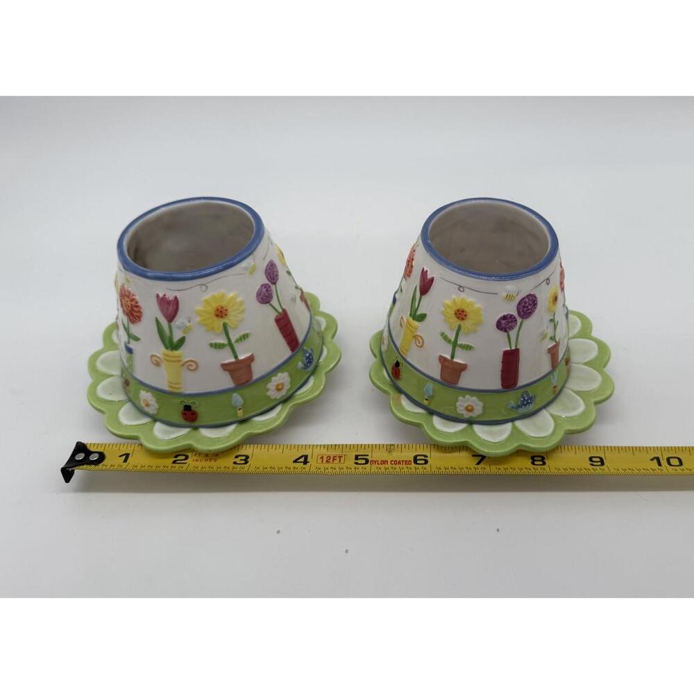 Yankee Candle Ellen Krans Floral Shade & Plate Set – Bright Garden Vibe